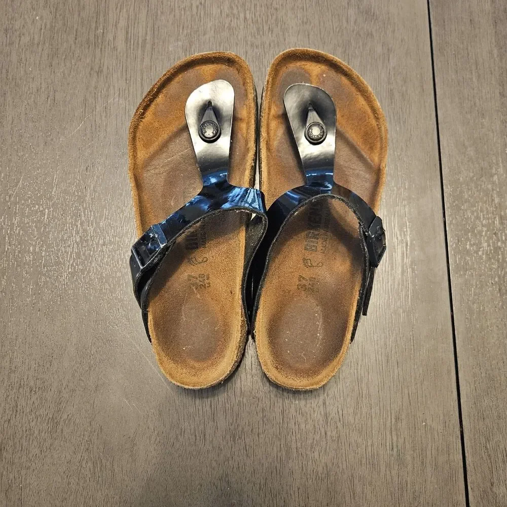 Birkenstock Gizeh Women's Sandal Thong Black Size 37 US 6 Regular Width - Picture 9 of 9